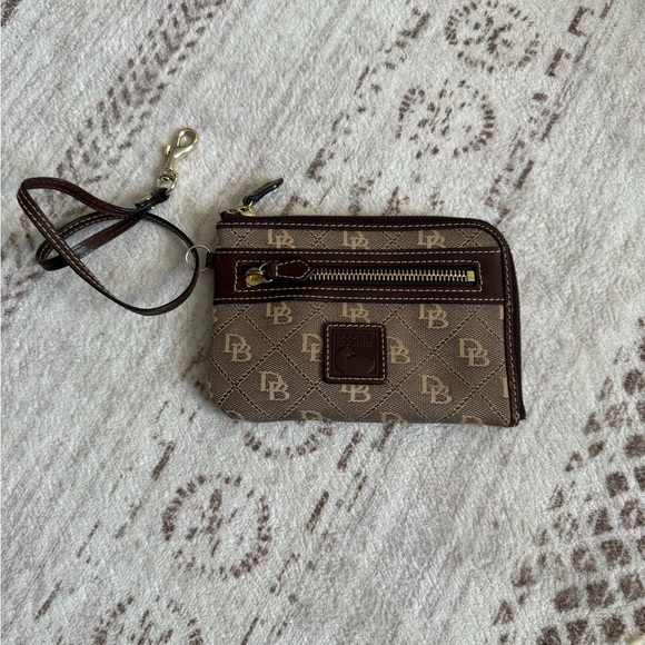 Dooney & Bourke Tan and Brown wristlet Wallet - Picture 3 of 3